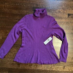 Lauren Ralph Lauren purple turtleneck wool blend sweater size large